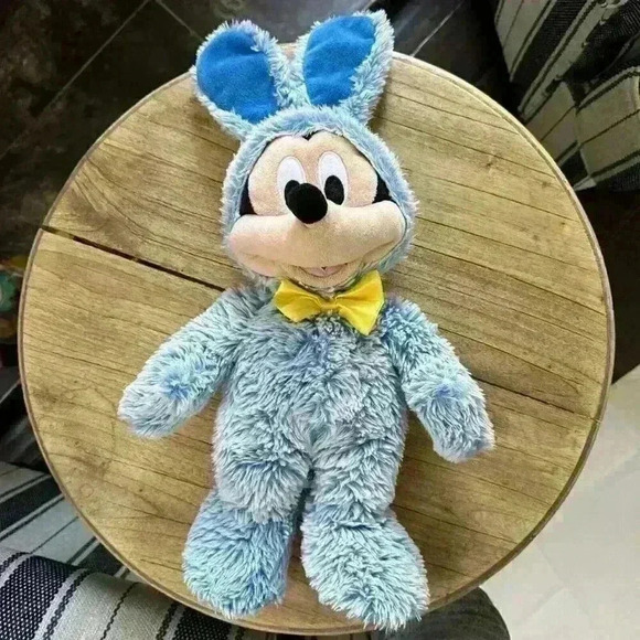 DISNEY STORE Mickey Mouse Bunny Plush Easter Basket Toy Gift Blue 2021 Rabbit - Picture 3 of 6